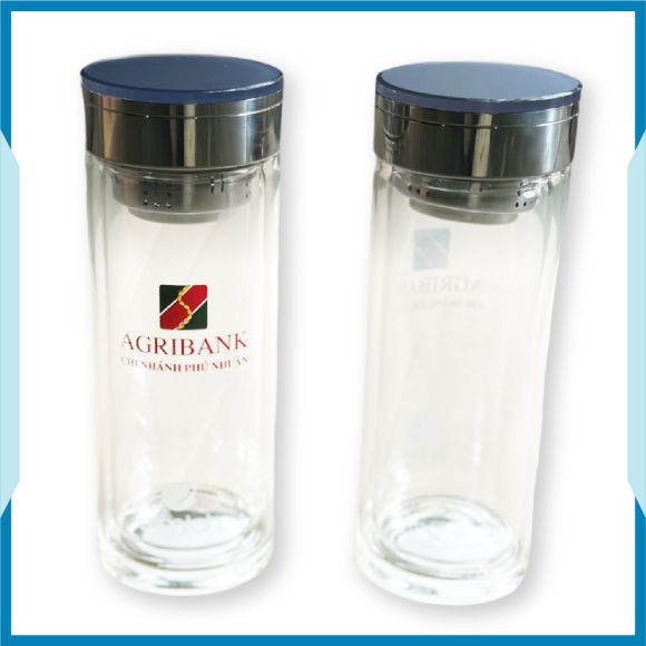 BÌNH THỦY TINH 2 LỚP CÓ LỌC TRÀ
